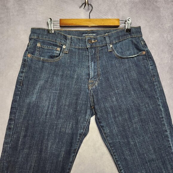 Lucky Brand 221 Jeans Mens 32x30 Straight Denim Stretch Casual Pants Dark Wash - Picture 2 of 16